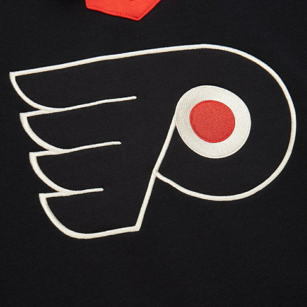 NHL Philadelphia Flyers Mitchell & Ness Women's Heritage Lace-Up Pullover Sweatshirt - Black