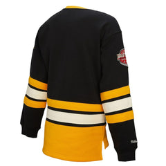 NHL Pittsburgh Penguins Mitchell & Ness Women's Heritage Lace-Up Pullover Sweatshirt - Black
