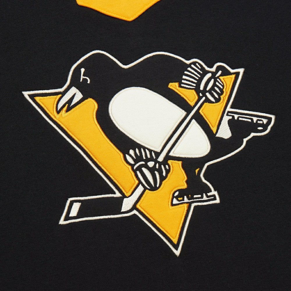 NHL Pittsburgh Penguins Mitchell & Ness Women's Heritage Lace-Up Pullover Sweatshirt - Black