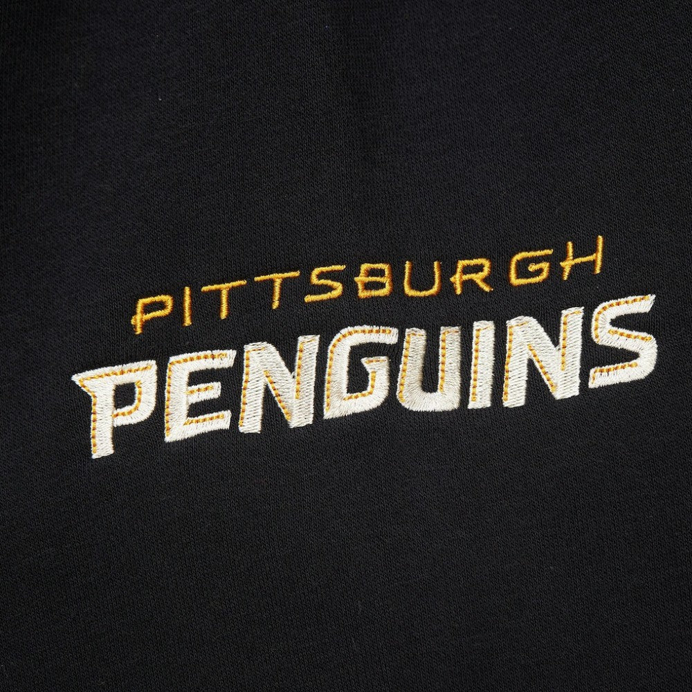 NHL Pittsburgh Penguins Mitchell & Ness Women's Heritage Lace-Up Pullover Sweatshirt - Black