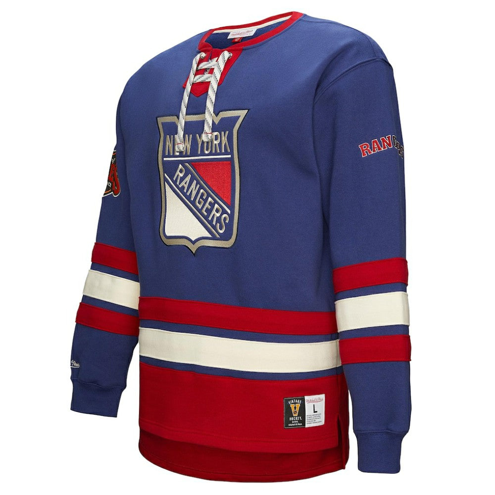NHL New York Rangers Heritage Lace-Up Pullover Sweatshirt - Royal