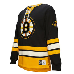 NHL Boston Bruins Heritage Lace-Up Pullover Sweatshirt - Black