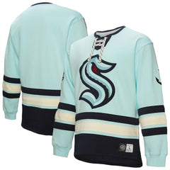 NHL Seattle Kraken Heritage Lace-Up Pullover Sweatshirt - Light Blue