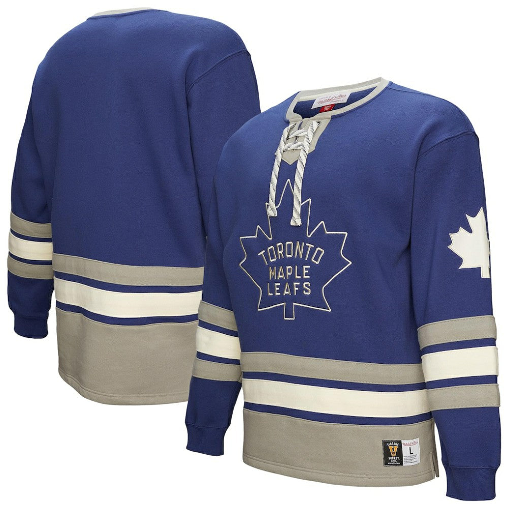 NHL Toronto Maple Leafs Heritage Lace-Up Pullover Sweatshirt - Blue