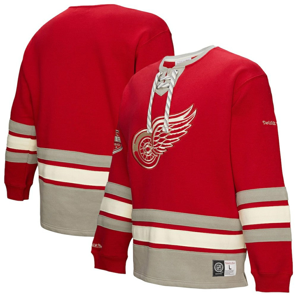 NHL Detroit Red Wings Heritage Lace-Up Pullover Sweatshirt - Red