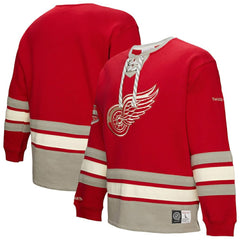 NHL Detroit Red Wings Heritage Lace-Up Pullover Sweatshirt - Red