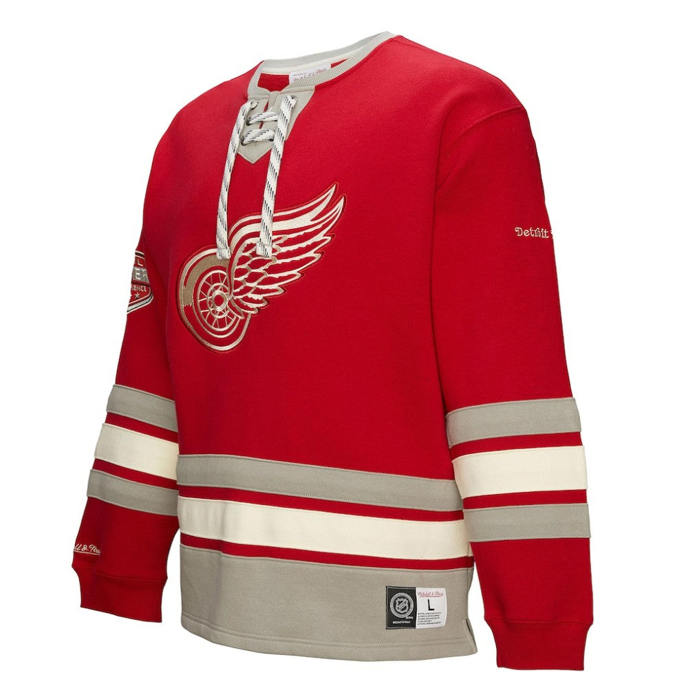 NHL Detroit Red Wings Heritage Lace-Up Pullover Sweatshirt - Red