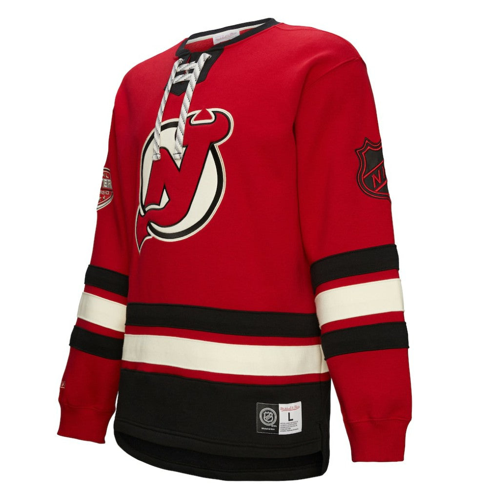 NHL New Jersey Devils Heritage Lace-Up Pullover Sweatshirt - Red