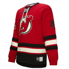 NHL New Jersey Devils Heritage Lace-Up Pullover Sweatshirt - Red