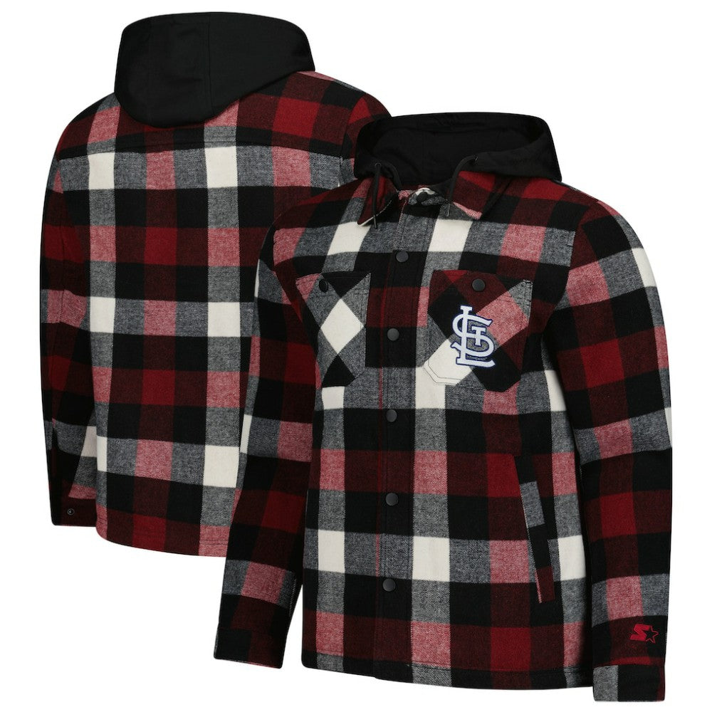 St. Louis Cardinals Starter Sherpa Full-Zip Hoodie Jacket - Red/Black Jackets