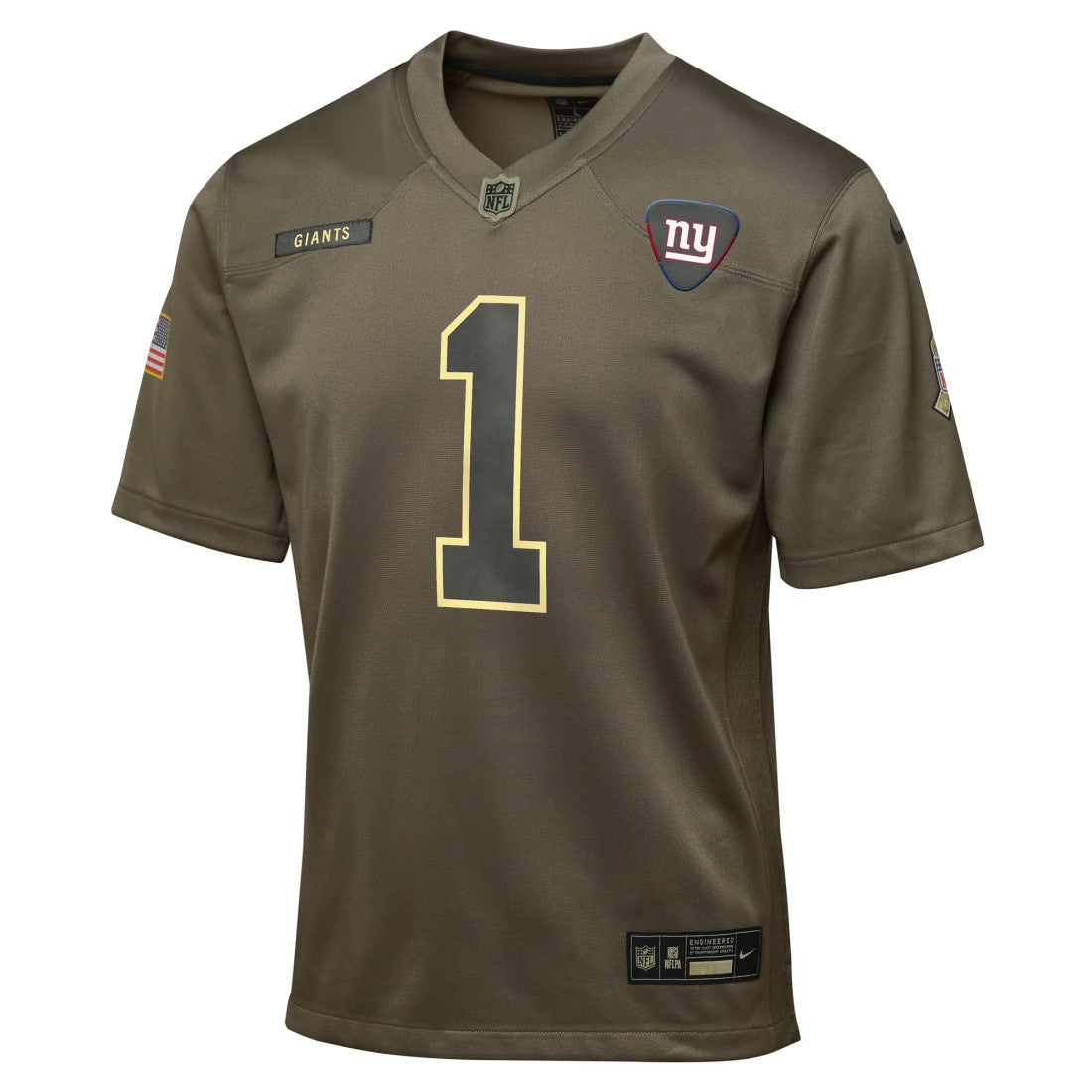 Malik Nabers New York Giants Youth 2025 Salute to Service Game Jersey Olive