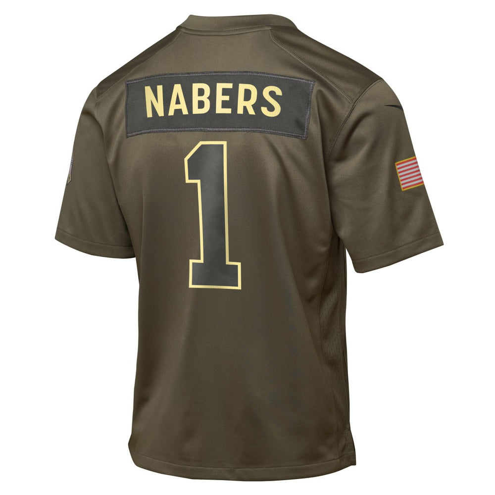 Malik Nabers New York Giants Youth 2025 Salute to Service Game Jersey Olive