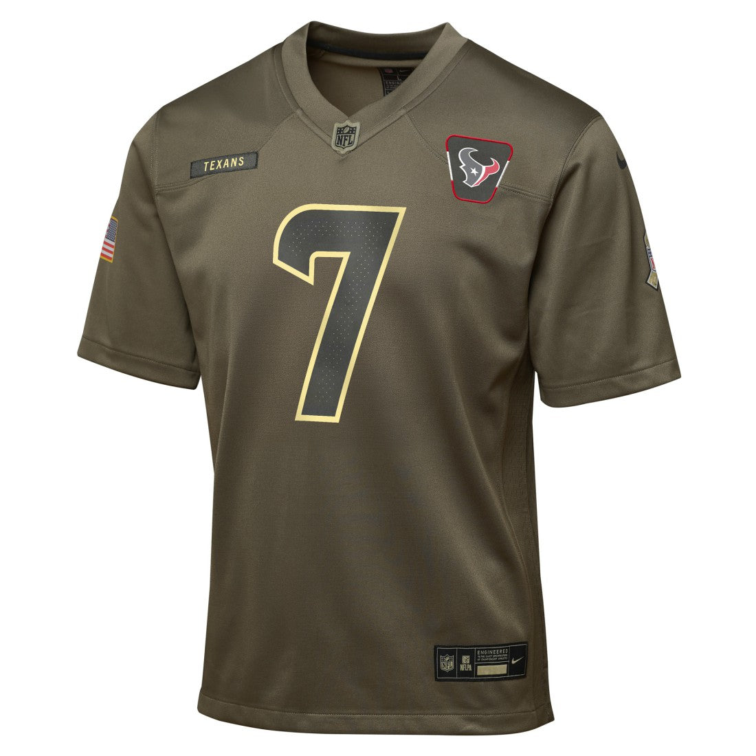 C.J. Stroud Houston Texans Youth 2025 Salute to Service Game Jersey Olive