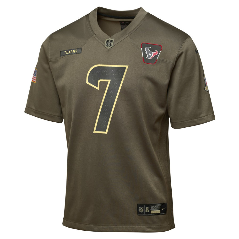 C.J. Stroud Houston Texans Youth 2025 Salute to Service Game Jersey Olive