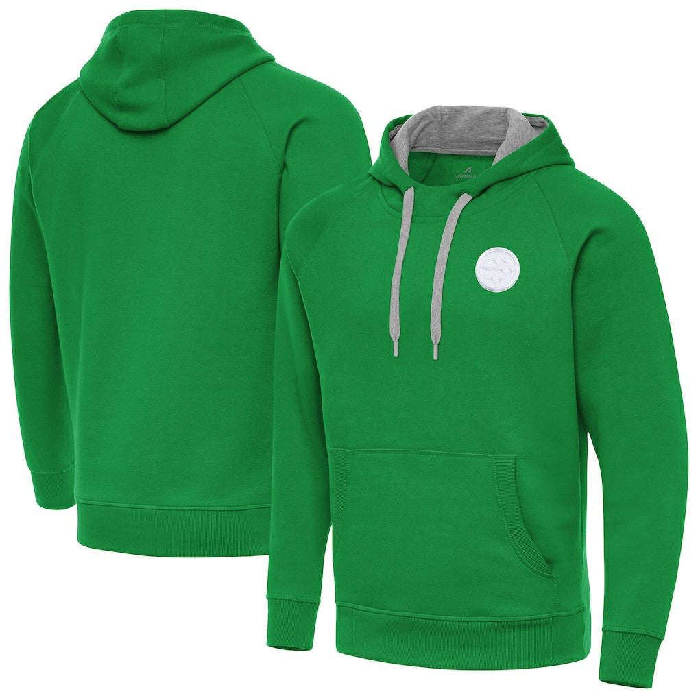 Pittsburgh Steelers Antigua St. Patrick's Day Victory Pullover Hoodie Kelly Green