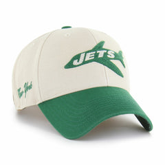New York Jets '47 Fairfield MVP Throwback Adjustable Hat Cream/Kelly Green