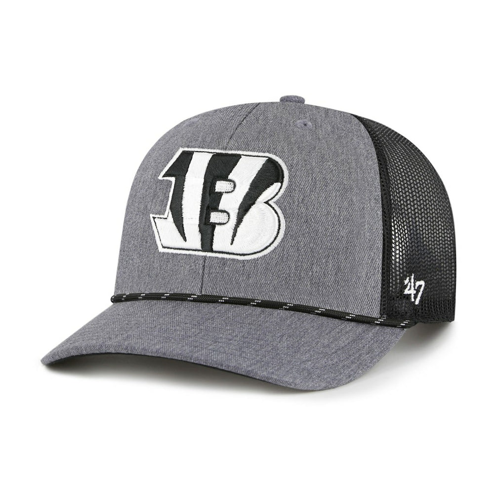 Cincinnati Bengals '47 Carbon Rope Trucker Adjustable Hat Heather Charcoal