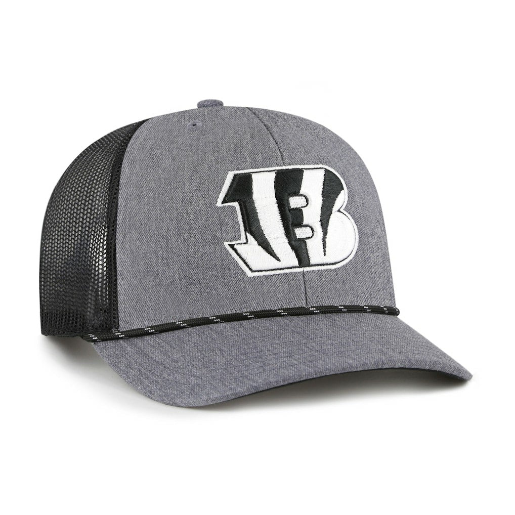 Cincinnati Bengals '47 Carbon Rope Trucker Adjustable Hat Heather Charcoal