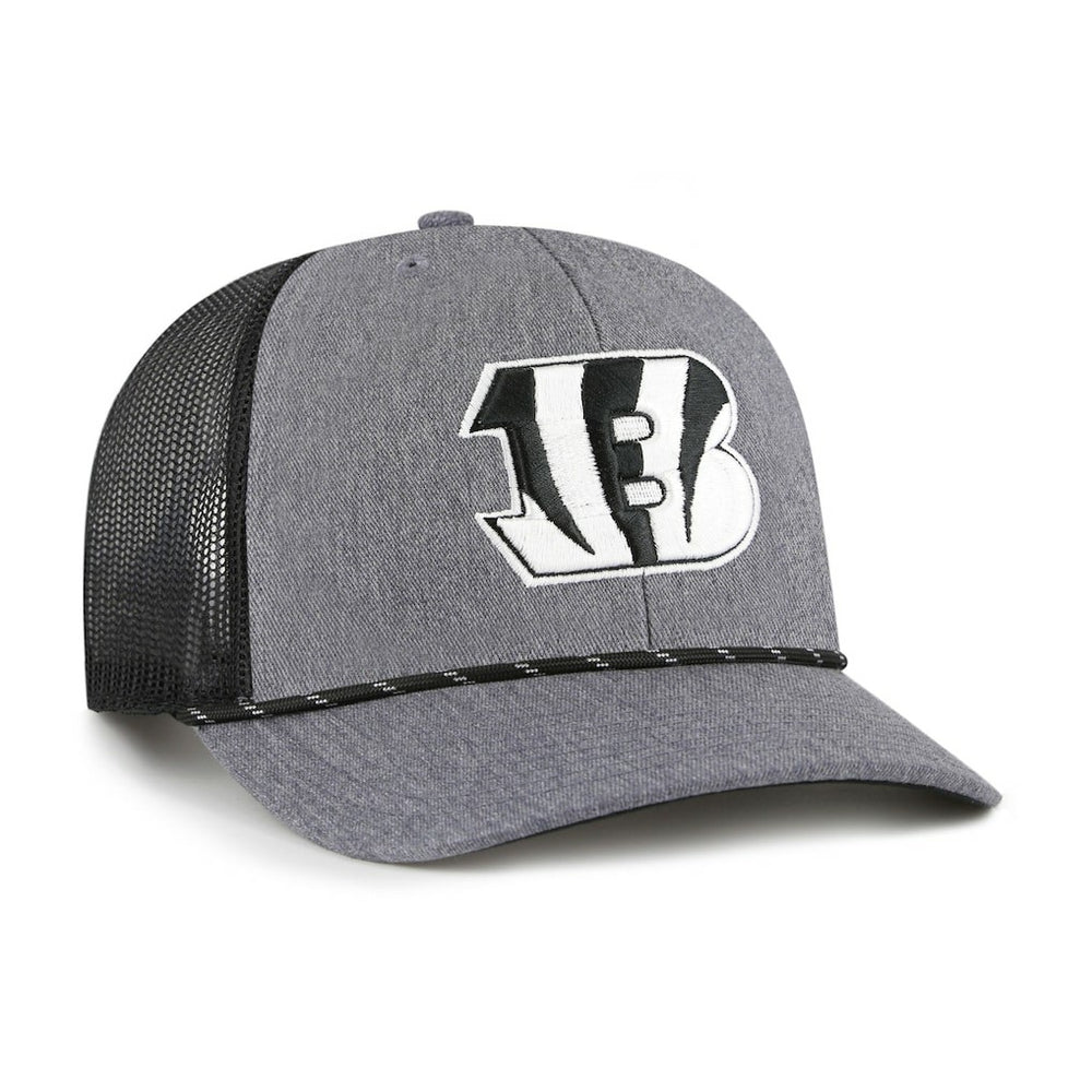 Cincinnati Bengals '47 Carbon Rope Trucker Adjustable Hat Heather Charcoal