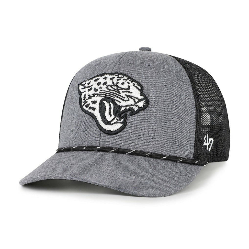 Jacksonville Jaguars '47 Carbon Rope Trucker Adjustable Hat Heather Charcoal