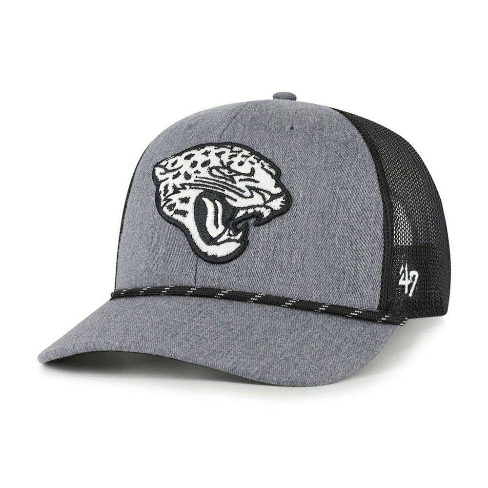 Jacksonville Jaguars '47 Carbon Rope Trucker Adjustable Hat Heather Charcoal