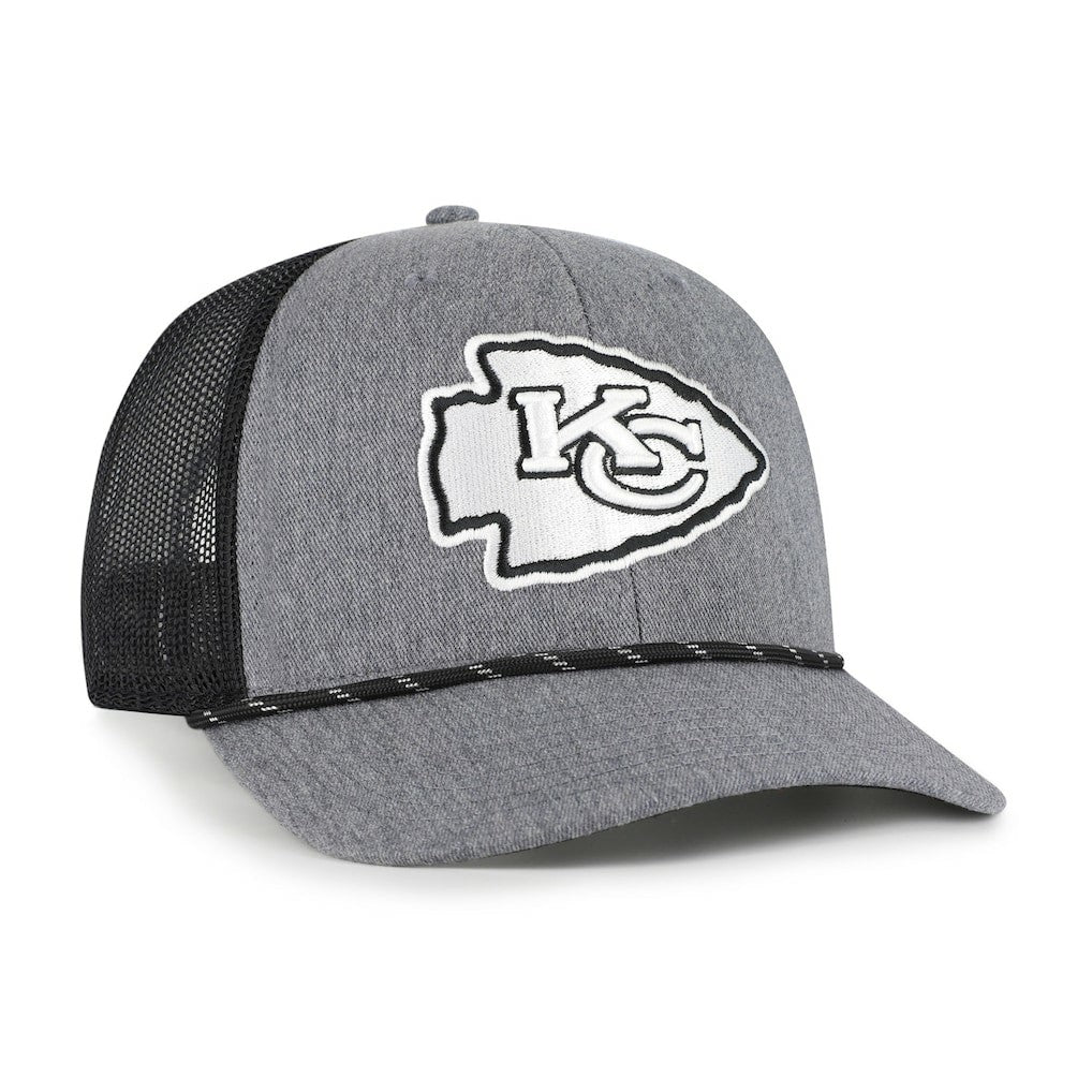 Kansas City Chiefs '47 Carbon Rope Trucker Adjustable Hat Heather Charcoal