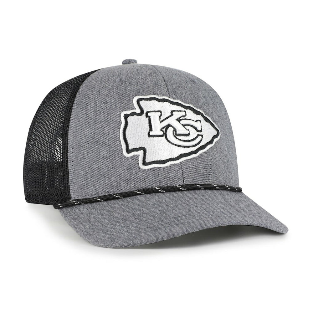 Kansas City Chiefs '47 Carbon Rope Trucker Adjustable Hat Heather Charcoal