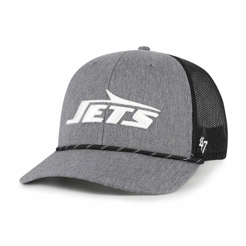 New York Jets '47 Carbon Rope Trucker Adjustable Hat Heather Charcoal