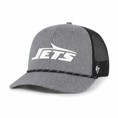 New York Jets '47 Carbon Rope Trucker Adjustable Hat Heather Charcoal