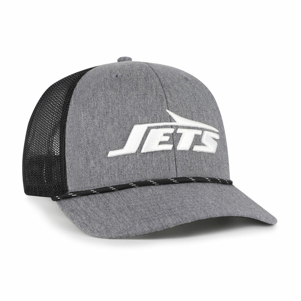 New York Jets '47 Carbon Rope Trucker Adjustable Hat Heather Charcoal