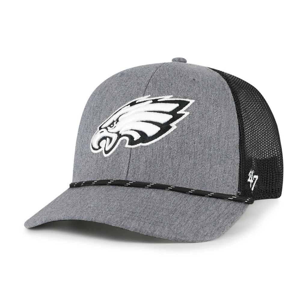 Philadelphia Eagles '47 Carbon Rope Trucker Adjustable Hat Heather Charcoal
