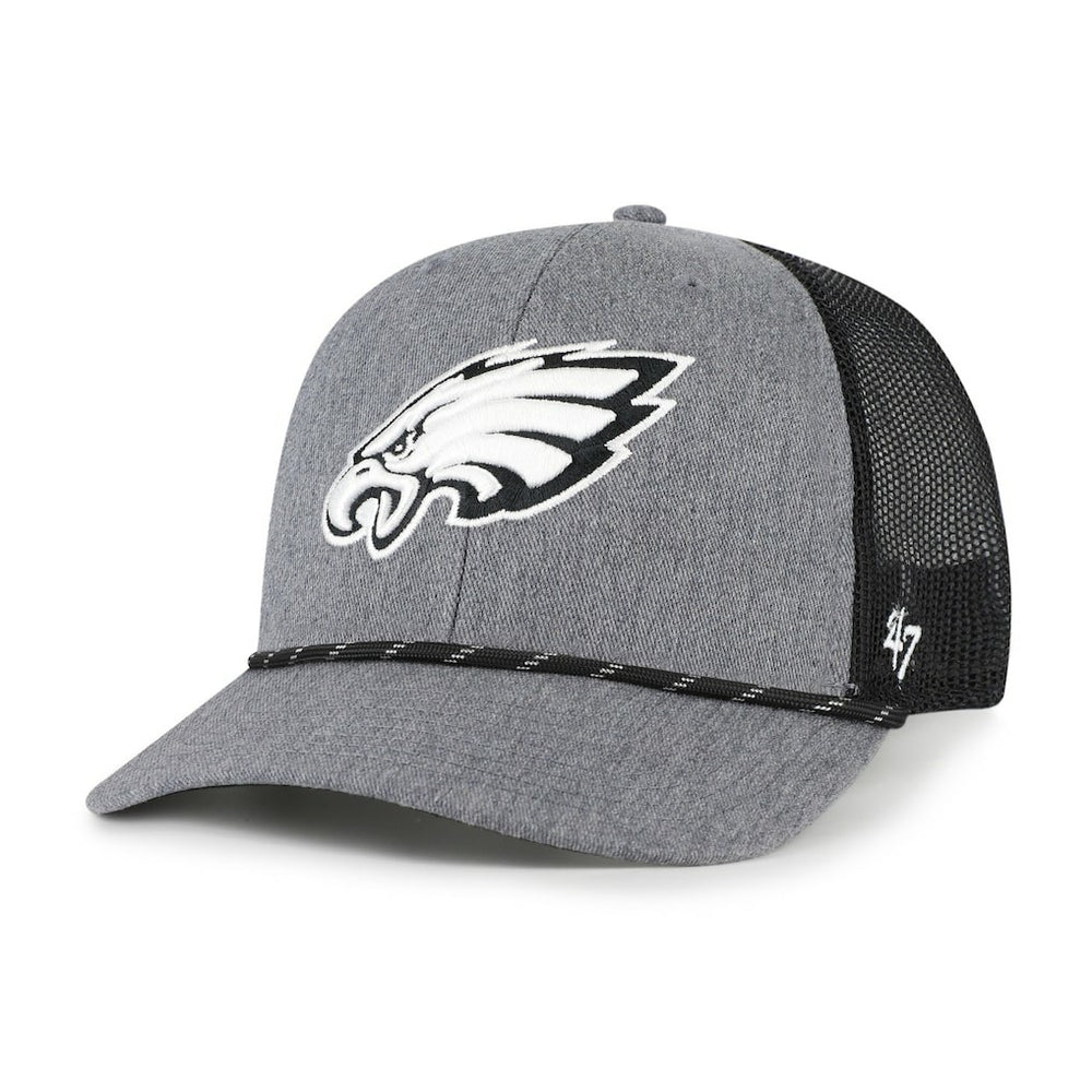 Philadelphia Eagles '47 Carbon Rope Trucker Adjustable Hat Heather Charcoal
