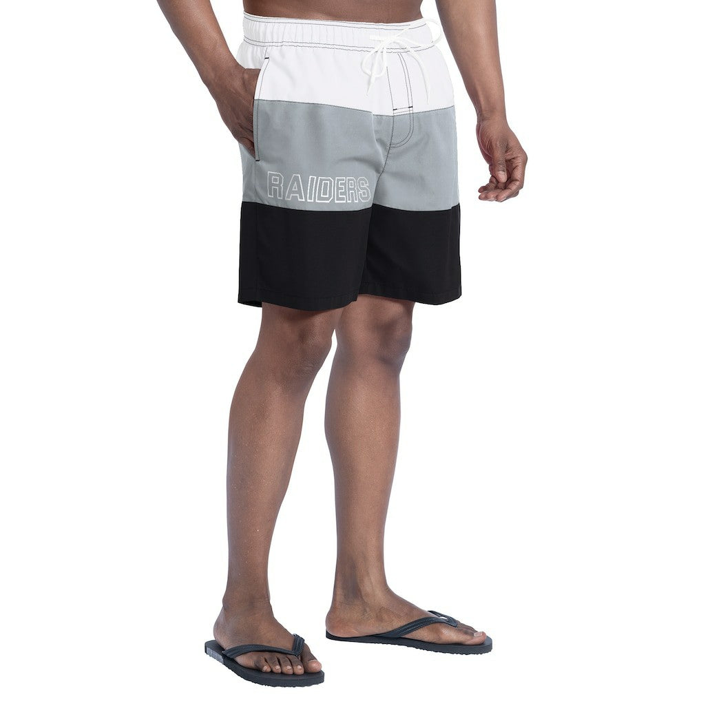 Las Vegas Raiders G-III Sports by Carl Banks Sunrise Volley Swim Shorts Black/Silver
