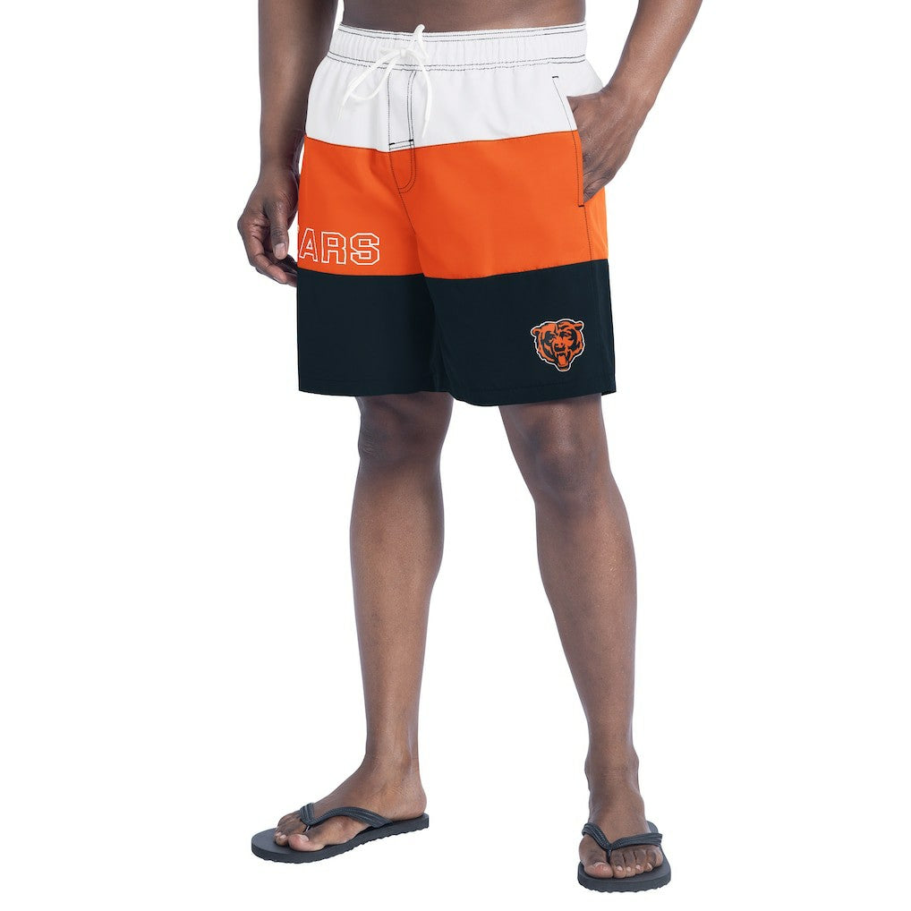 Chicago Bears G-III Sports by Carl Banks Sunrise Volley Swim Shorts Navy/Orange
