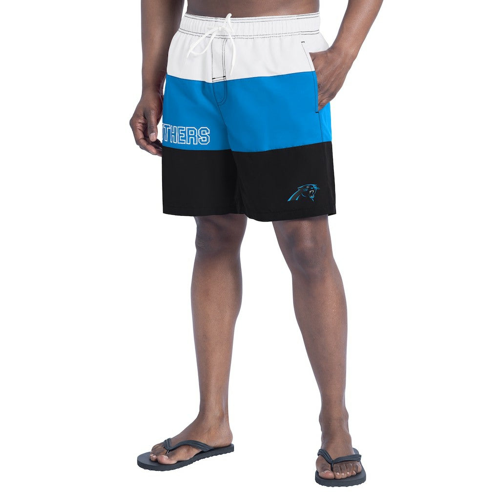 Carolina Panthers G-III Sports by Carl Banks Sunrise Volley Swim Shorts Black/Blue