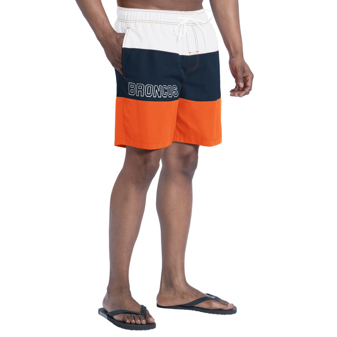 Denver Broncos G-III Sports by Carl Banks Sunrise Volley Swim Shorts Orange/Navy