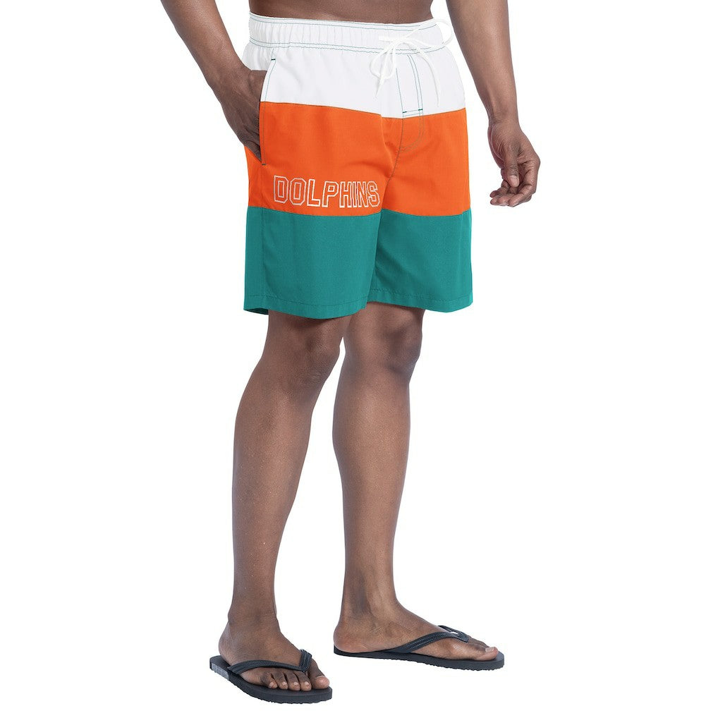 Miami Dolphins G-III Sports by Carl Banks Sunrise Volley Swim Shorts Aqua/Orange