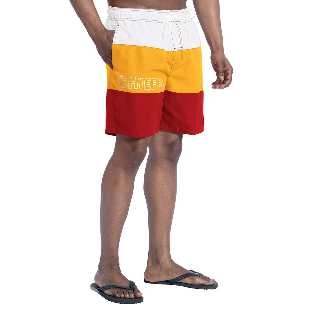 Kansas City Chiefs G-III Sports by Carl Banks Sunrise Volley Swim Shorts Red/Gold