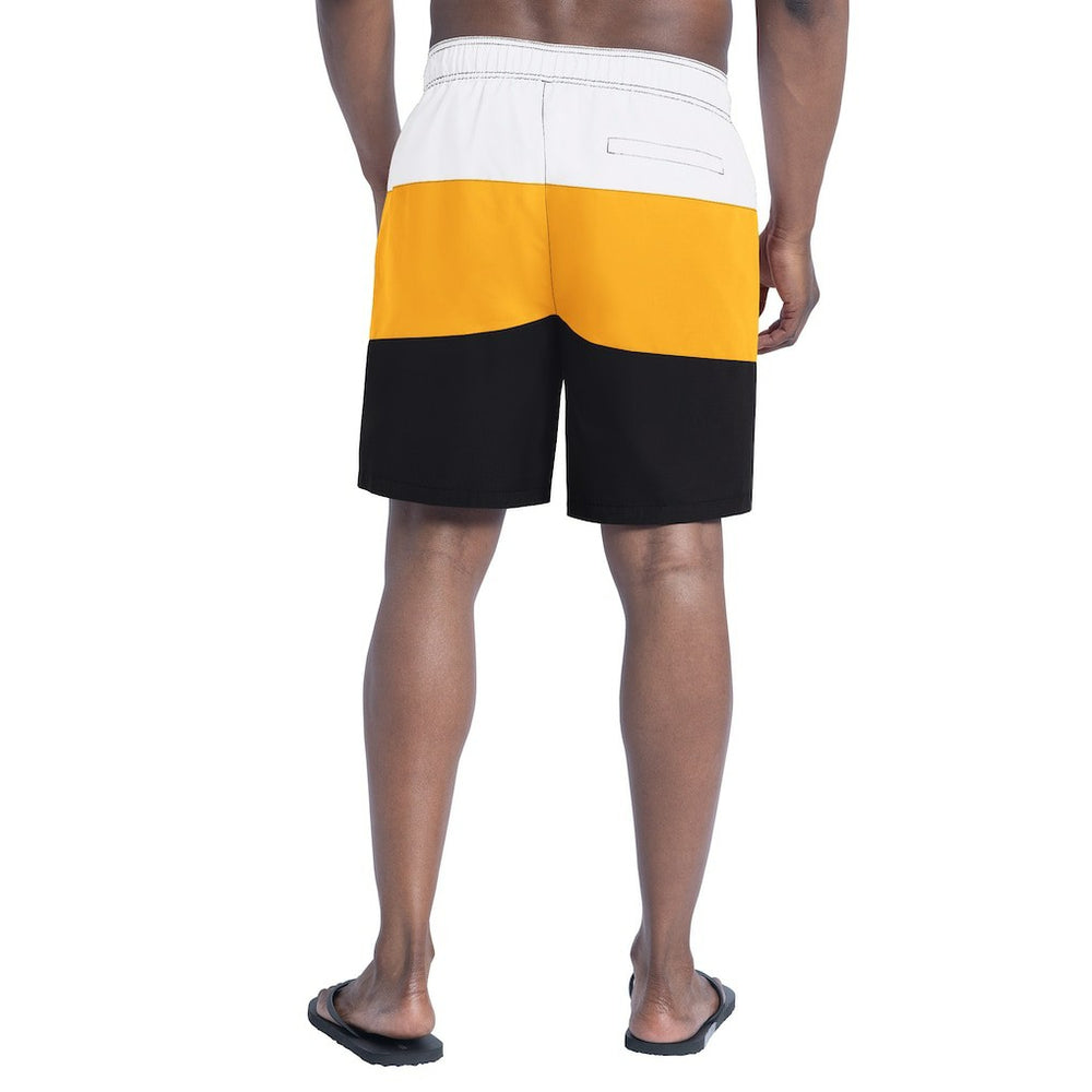 Pittsburgh Steelers G-III Sports by Carl Banks Sunrise Volley Swim Shorts Black/Gold