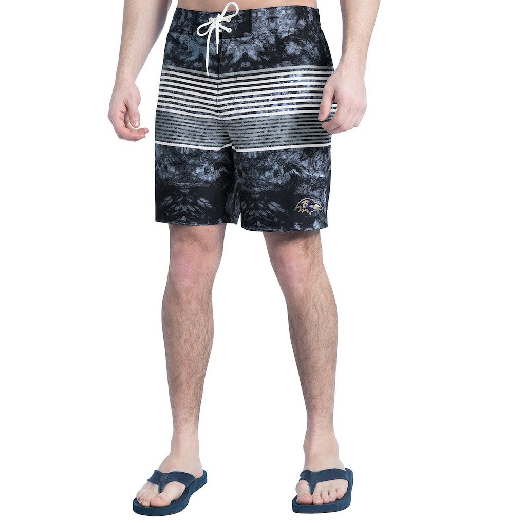 Baltimore Ravens G-III Sports by Carl Banks Horizon Volley Swim Shorts Black/Gray