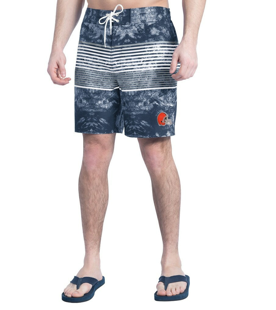 Cleveland Browns G-III Sports by Carl Banks Horizon Volley Swim Shorts Navy/Gray