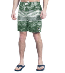 Green Bay Packers G-III Sports by Carl Banks Horizon Volley Swim Shorts Green/Gray