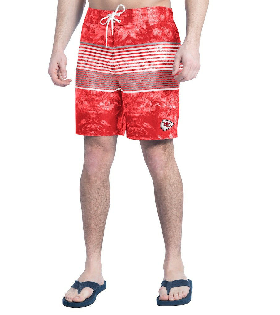 Kansas City Chiefs G-III Sports by Carl Banks Horizon Volley Swim Shorts Red/Gray