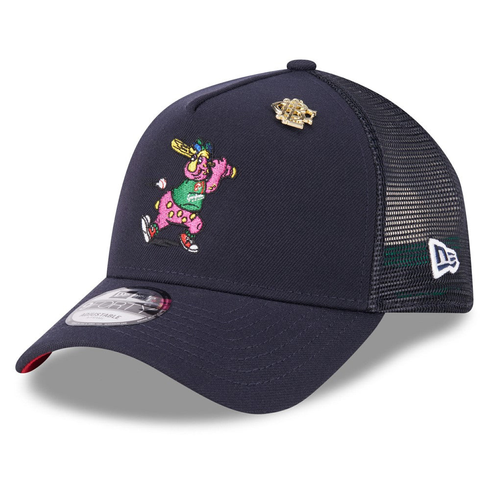 Cleveland Guardians New Era 2025 Big League Chew A-Frame 9FORTY Adjustable Trucker Hat - Navy Hats