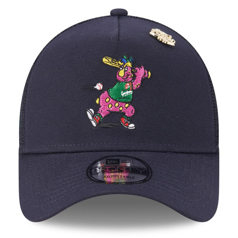 Cleveland Guardians New Era 2025 Big League Chew A-Frame 9FORTY Adjustable Trucker Hat - Navy Hats