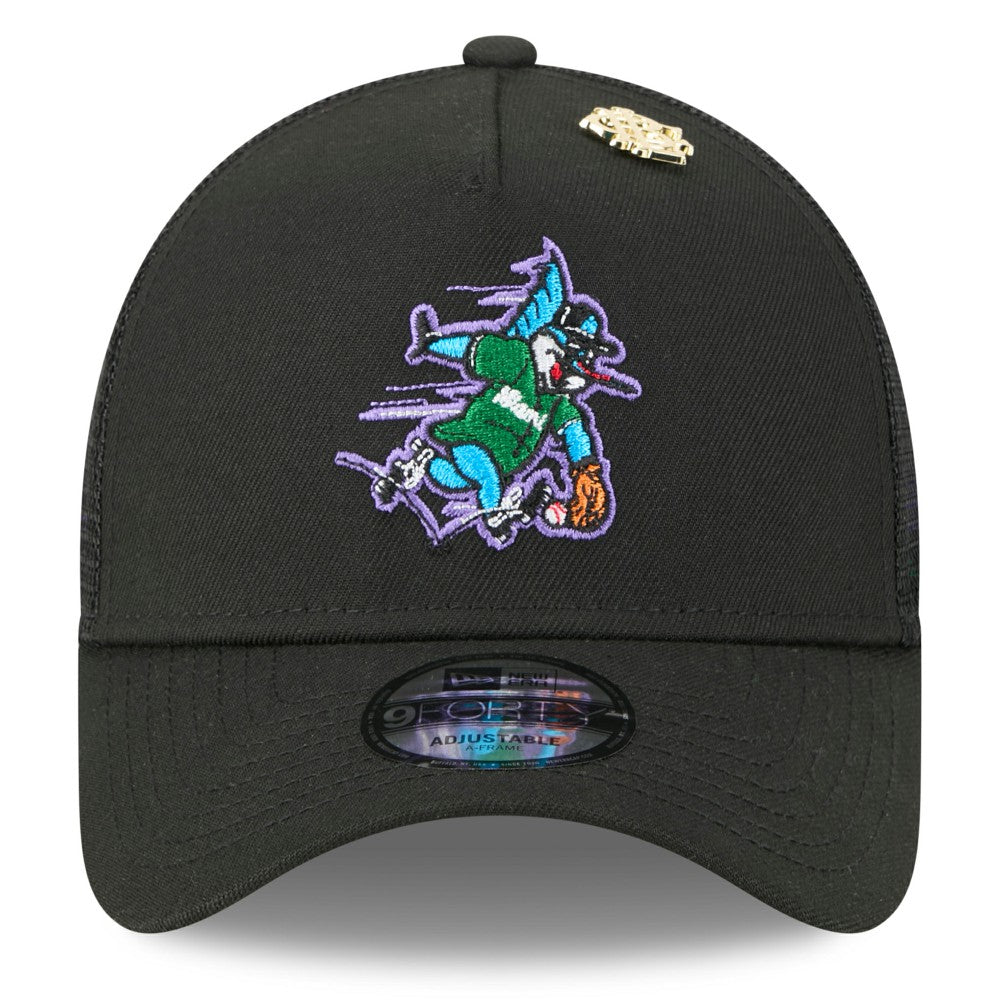 Miami Marlins New Era 2025 Big League Chew A-Frame 9FORTY Adjustable Trucker Hat - Black Hats