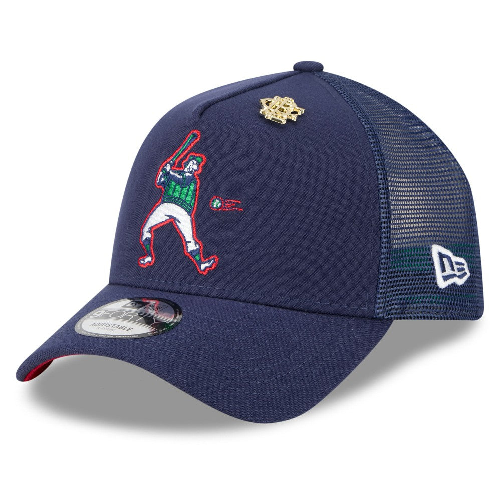 Milwaukee Brewers New Era 2025 Big League Chew A-Frame 9FORTY Adjustable Trucker Hat - Navy Hats