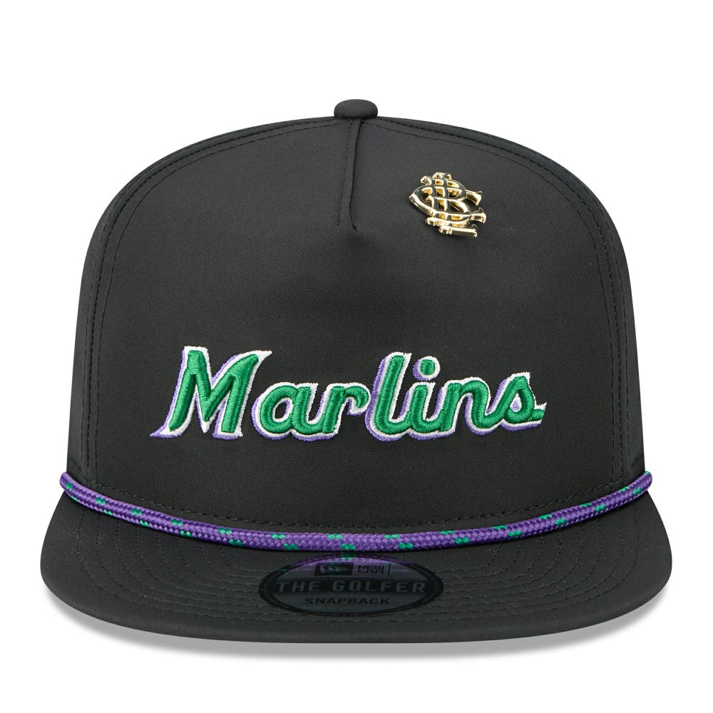 Miami Marlins New Era 2025 Big League Chew Golfer Snapback Hat - Black Hats