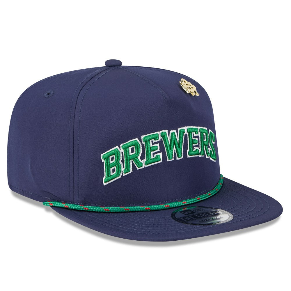 Milwaukee Brewers New Era 2025 Big League Chew Golfer Snapback Hat - Navy Hats