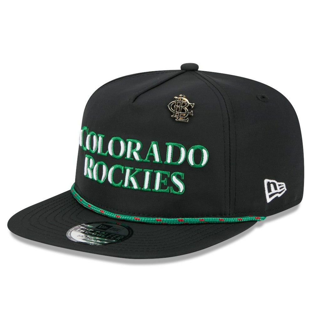 Colorado Rockies New Era 2025 Big League Chew Golfer Snapback Hat - Black Hats